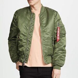 Vintage Alpha Industries MA-1 Bomber Jacket Size Small Flyer 1974 Reversible